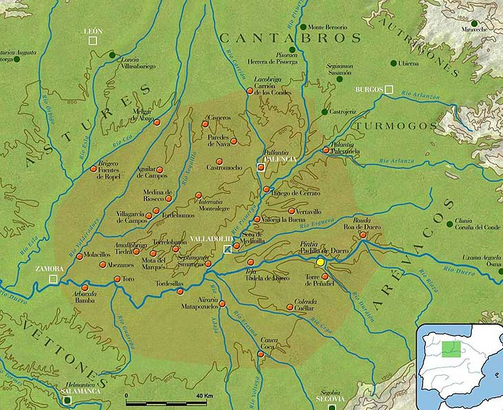 Mapa del territorio vacceo