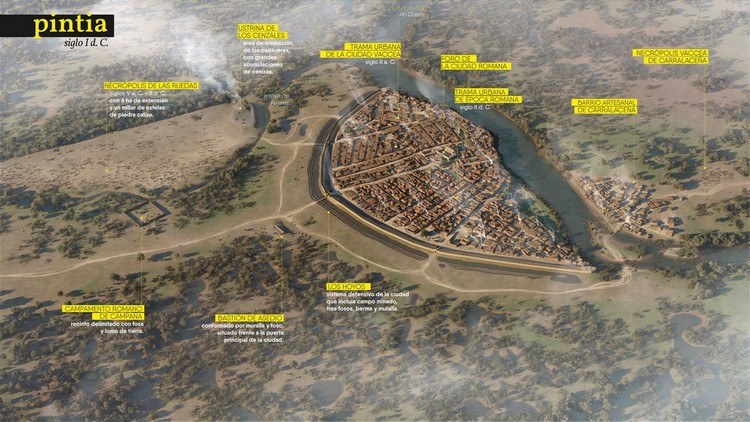 Reconstrucción de la ciudad y áreas funcionales de la ciudad de Pintia